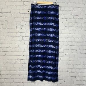 Michael Kors Womens Snakeskin Stripe Maxi Skirt Blue
Size 1X